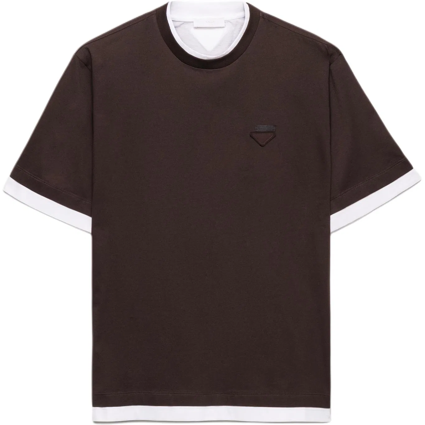 Мужская футболка с круглым вырезом Ebony Wood Color PRADA