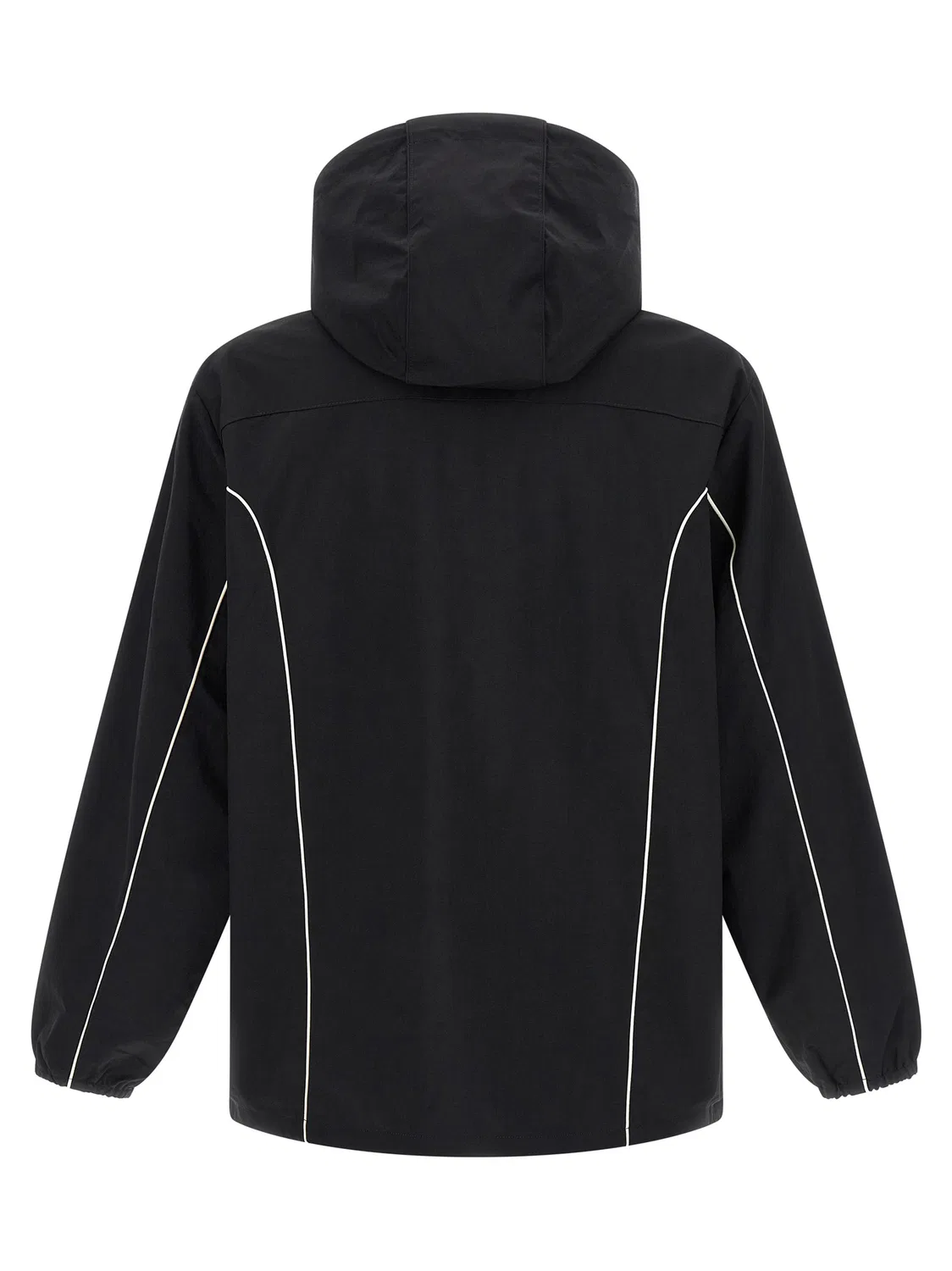 Мужская куртка-шелл с капюшоном на молнии Black Polyamide Shell Jacket Diesel, черный — фото 2