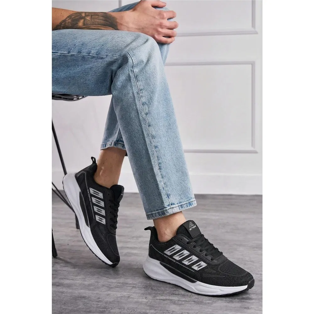 Детские кроссовки легкие дышащие повседневные Aeron Light Unisex, Black White Liarca — фото 3
