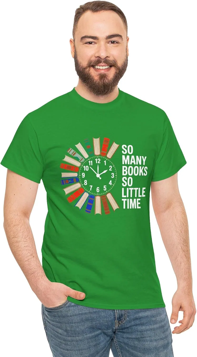 Женская футболка с принтом So Many Books So Little Time, изумрудно-зелёный/зелёный — фото 4