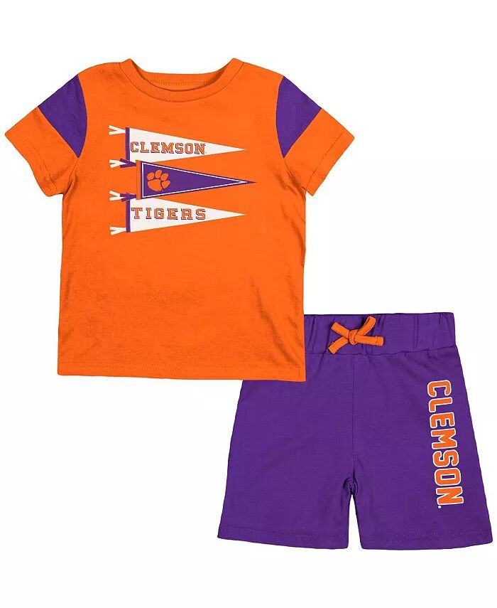 

Комплект из футболки и шорт Clemson Tigers Baby Herman для новорожденных и младенцев, мальчиков и девочек, оранжевый, фиолетовый Colosseum