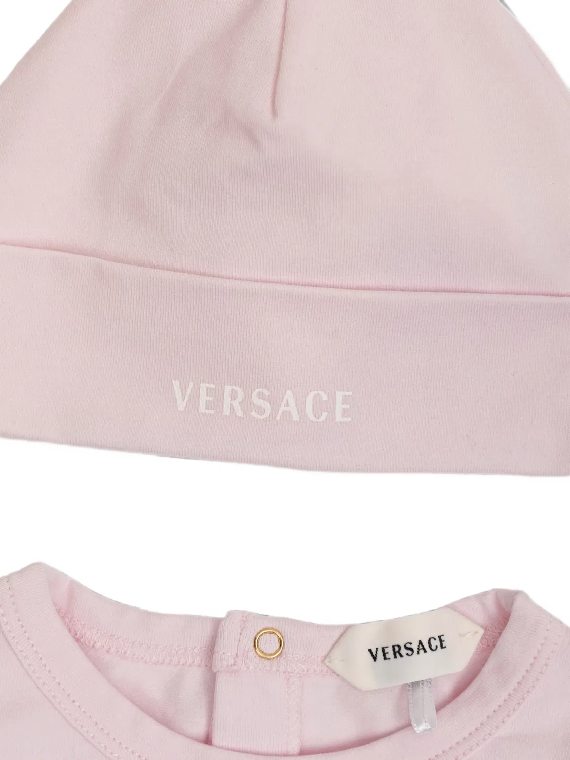 Комплект Baby Rose с длинными рукавами и логотипом Versace Kids, розовый — фото 3
