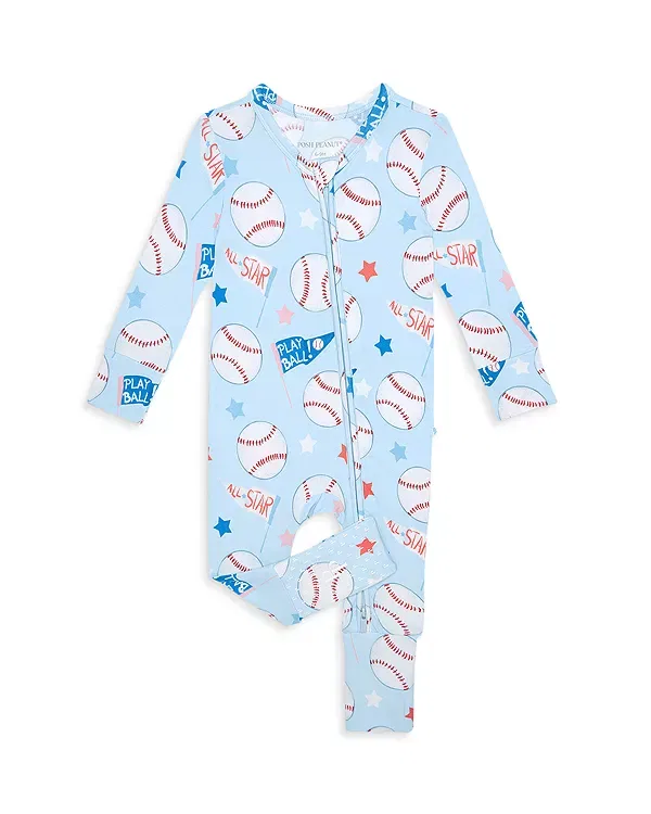 Детский комбинезон с принтом Play Ball Convertible One Piece Coverall Footie Posh Peanut, синий