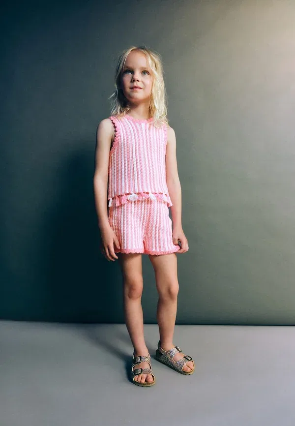 Детские шорты Mango Kids, розовый