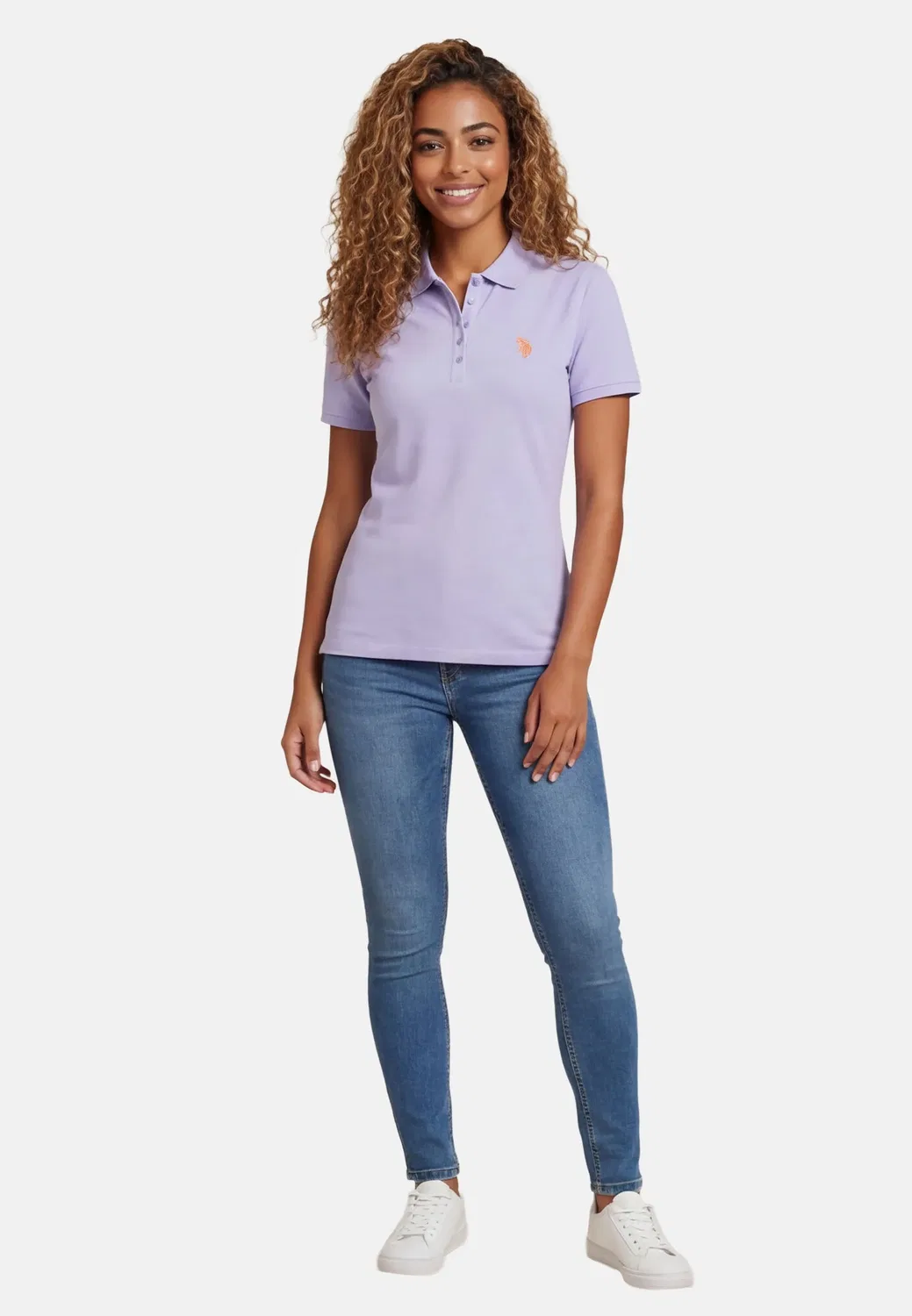 Женское поло классического кроя с вышивкой U.S. Polo Assn., Purple — фото 3