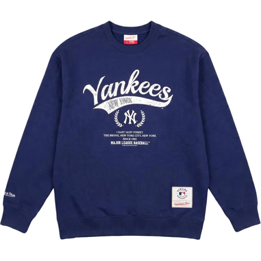 Детский свитшот с принтом New York Yankees Mitchell Ness, New York Yankees Navy Blue