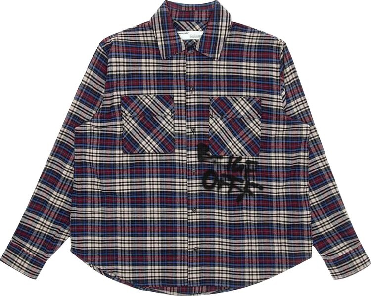 

Рубашка Off-White Flannel Check Shirt 'Blue / Black', синий