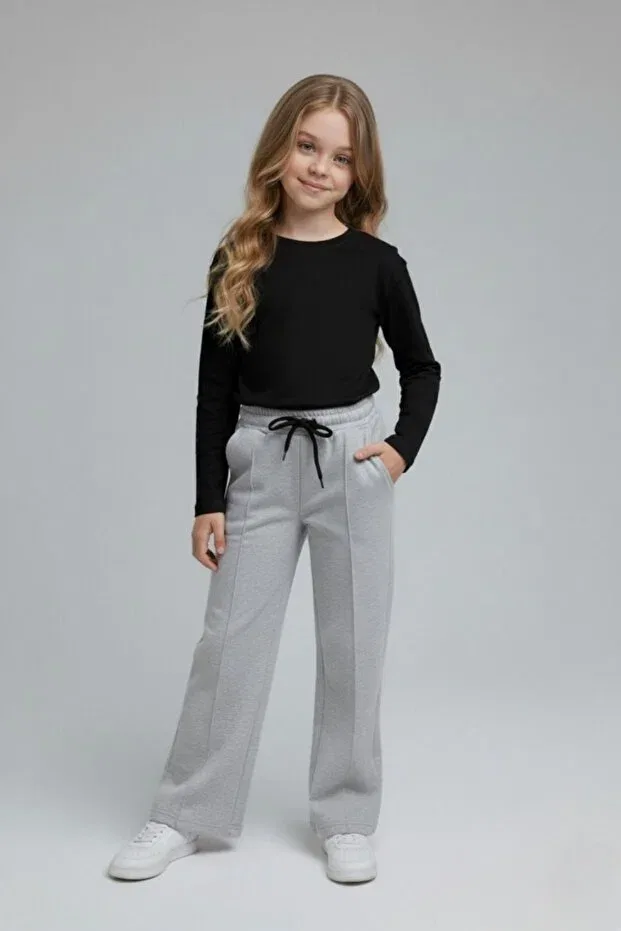 Детский спортивный костюм для девочек из футера с принтом Armicem, Black-Grey