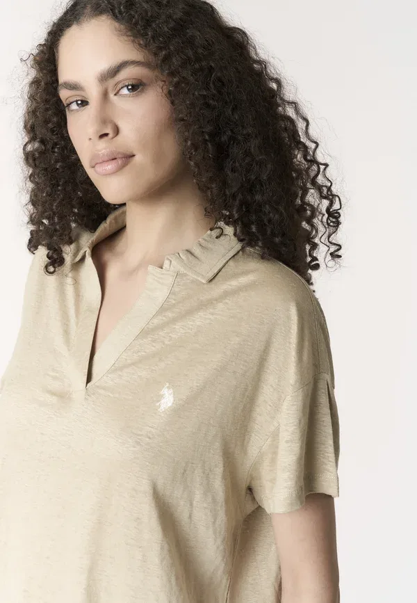Футболка из льна Polo shirt U.S. Polo Assn., Bianco, белый — фото 4