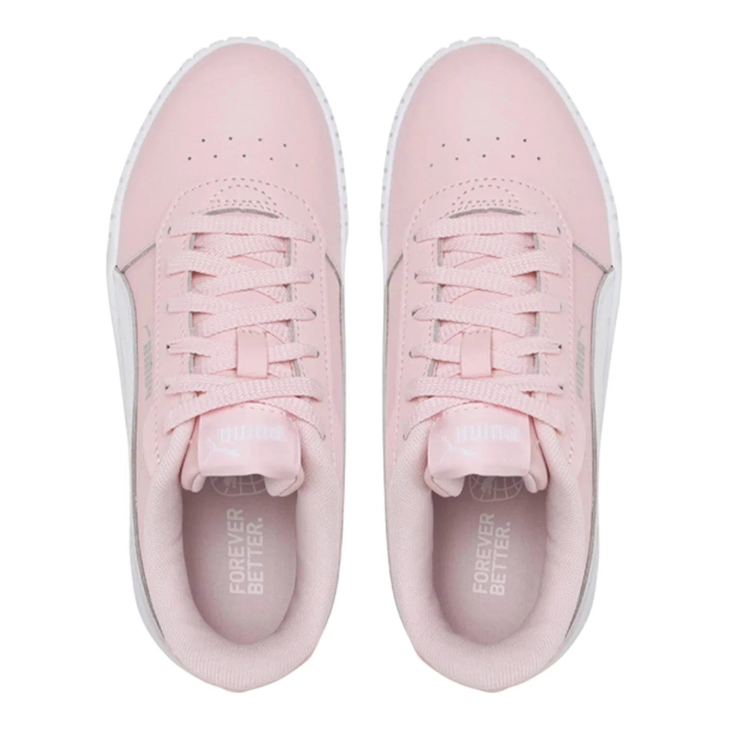Детские кроссовки из эко-кожи Puma, Rosa / Silber / Blasses Korallenorange — фото 3