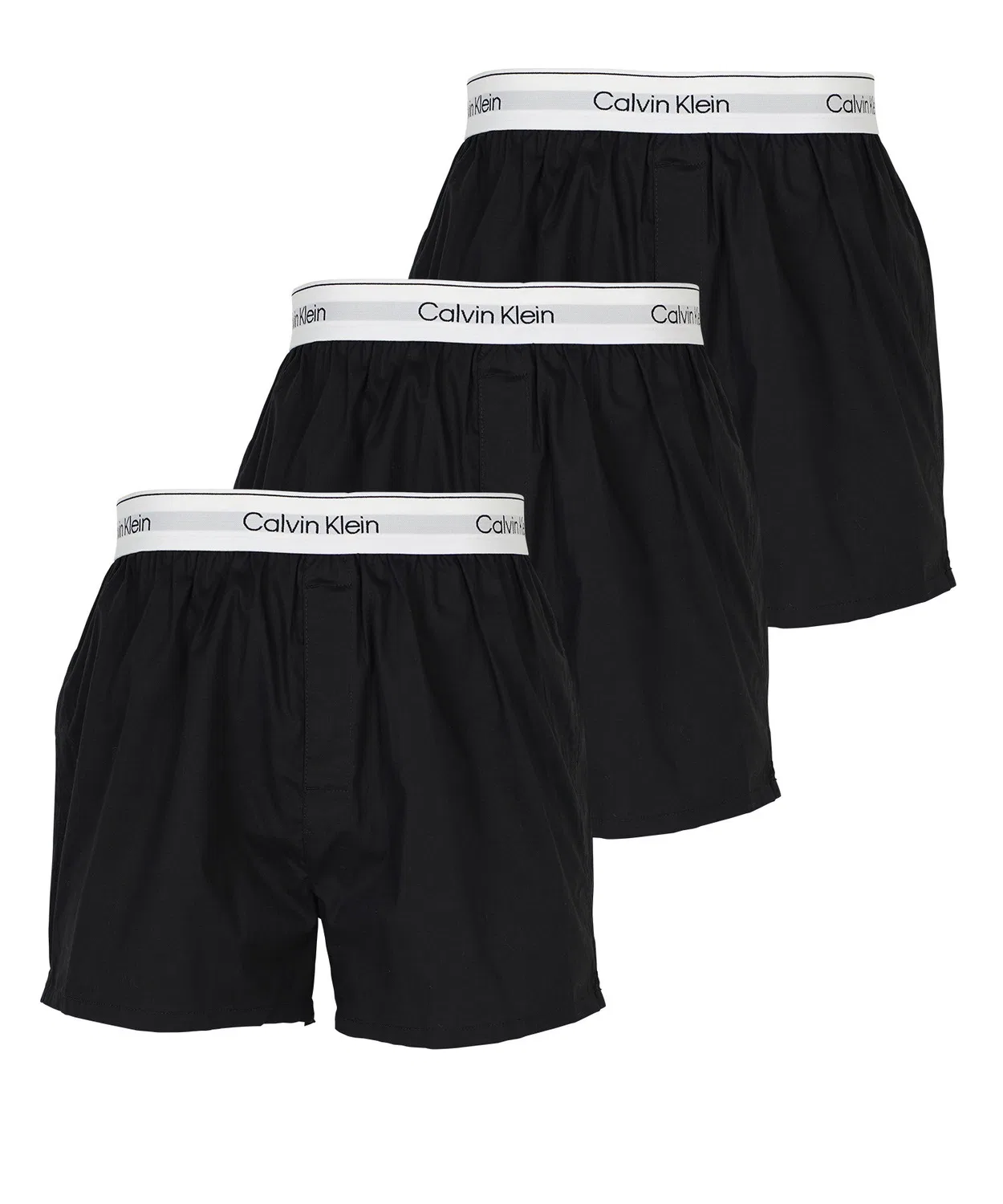 Мужские трусы-боксеры с логотипом, комплект из 3 штук Calvin Klein ICON COTTON STRETCH, Black