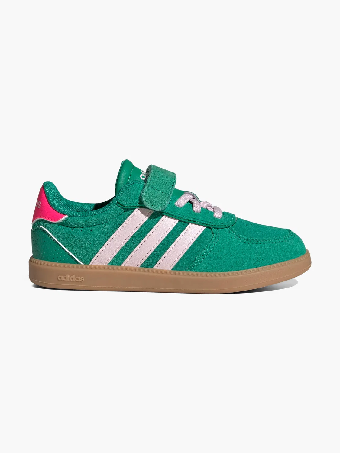Детские кроссовки на шнуровке и липучке Adidas, зеленый
