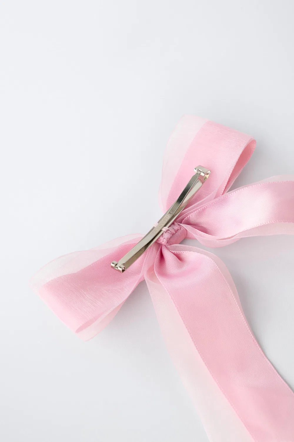Заколка для волос в виде бантика из органзы ZARA, Pastel Pink — фото 3