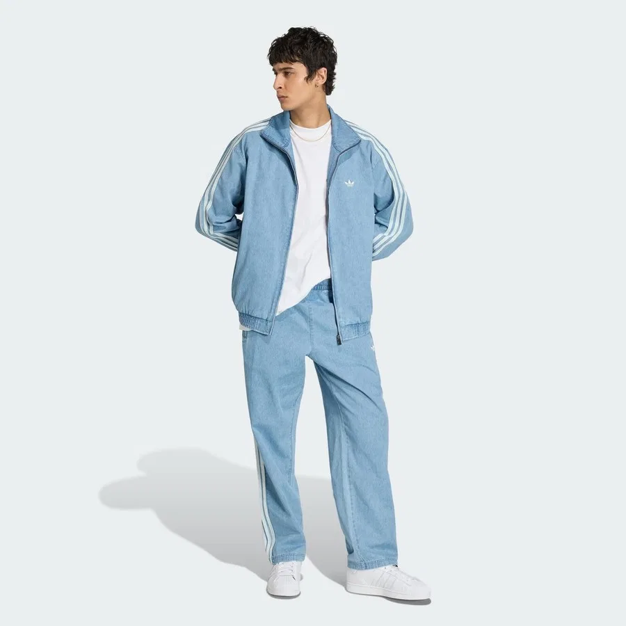 Спортивные штаны с широкими штанинами из денима adidas KX1195 Denim FB Pants, Синий — фото 3
