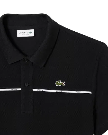 Поло с коротким рукавом Regular Fit Lacoste, Black — фото 3