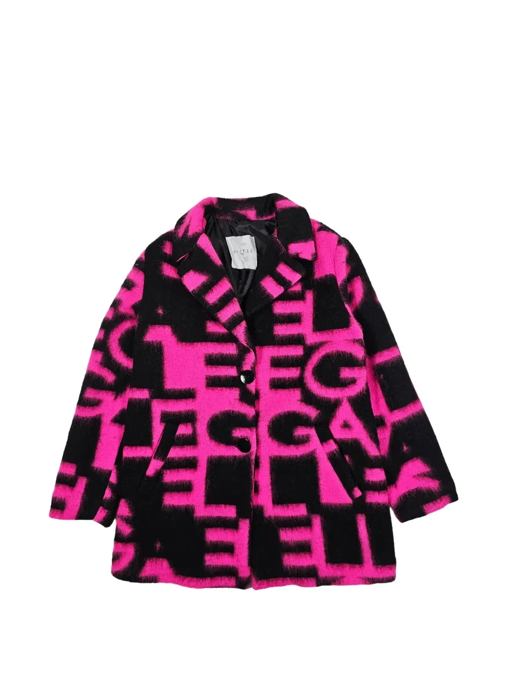 Пальто с заостренными лацканами и логотипом Gaelle Paris Kids, розовый