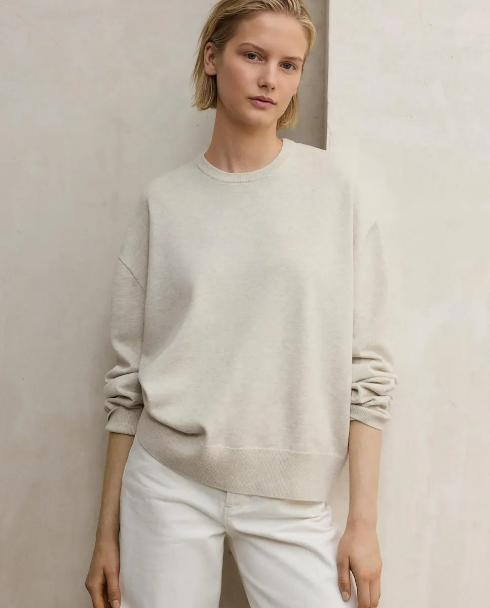 

Женский джемпер из тонкой пряжи с круглым вырезом Ecoalf, бежевый