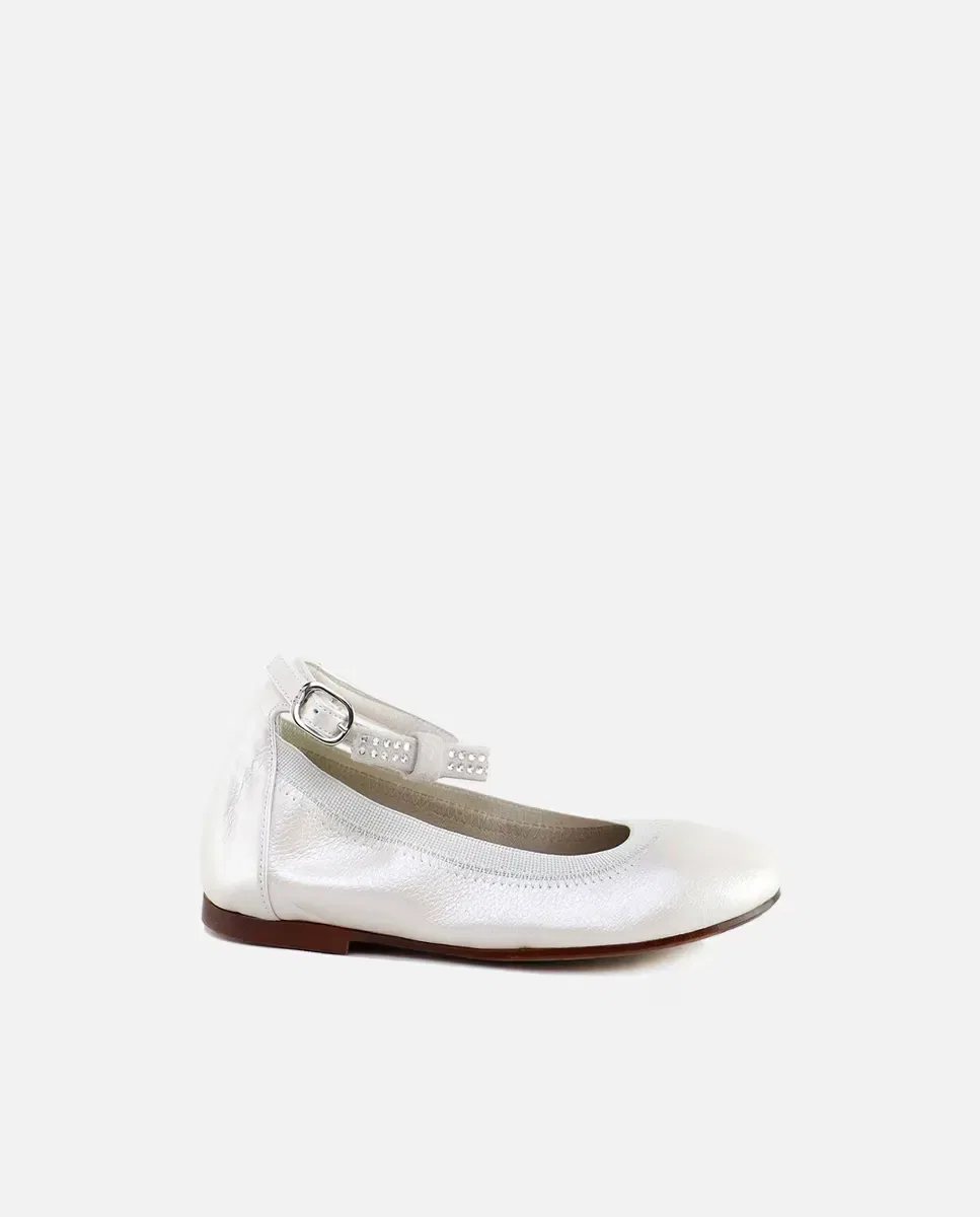 Детские балетки для девочек с ремешком на щиколотке Eli 1957, Beige