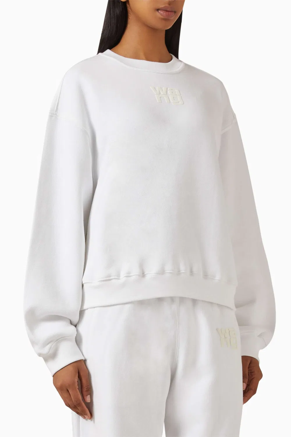 Свитшот с принтом-логотипом Puff-logo Alexander Wang, белый