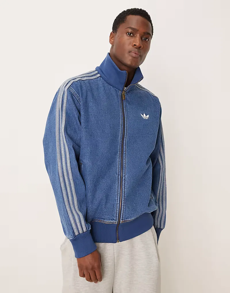 Куртка спортивная джинсовая Firebird Adidas Originals, винтажный синий