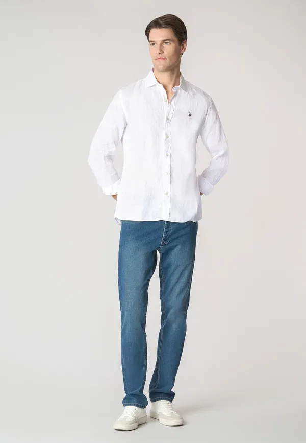 Рубашка льняная Shirt U.S. Polo Assn. белый — фото 2
