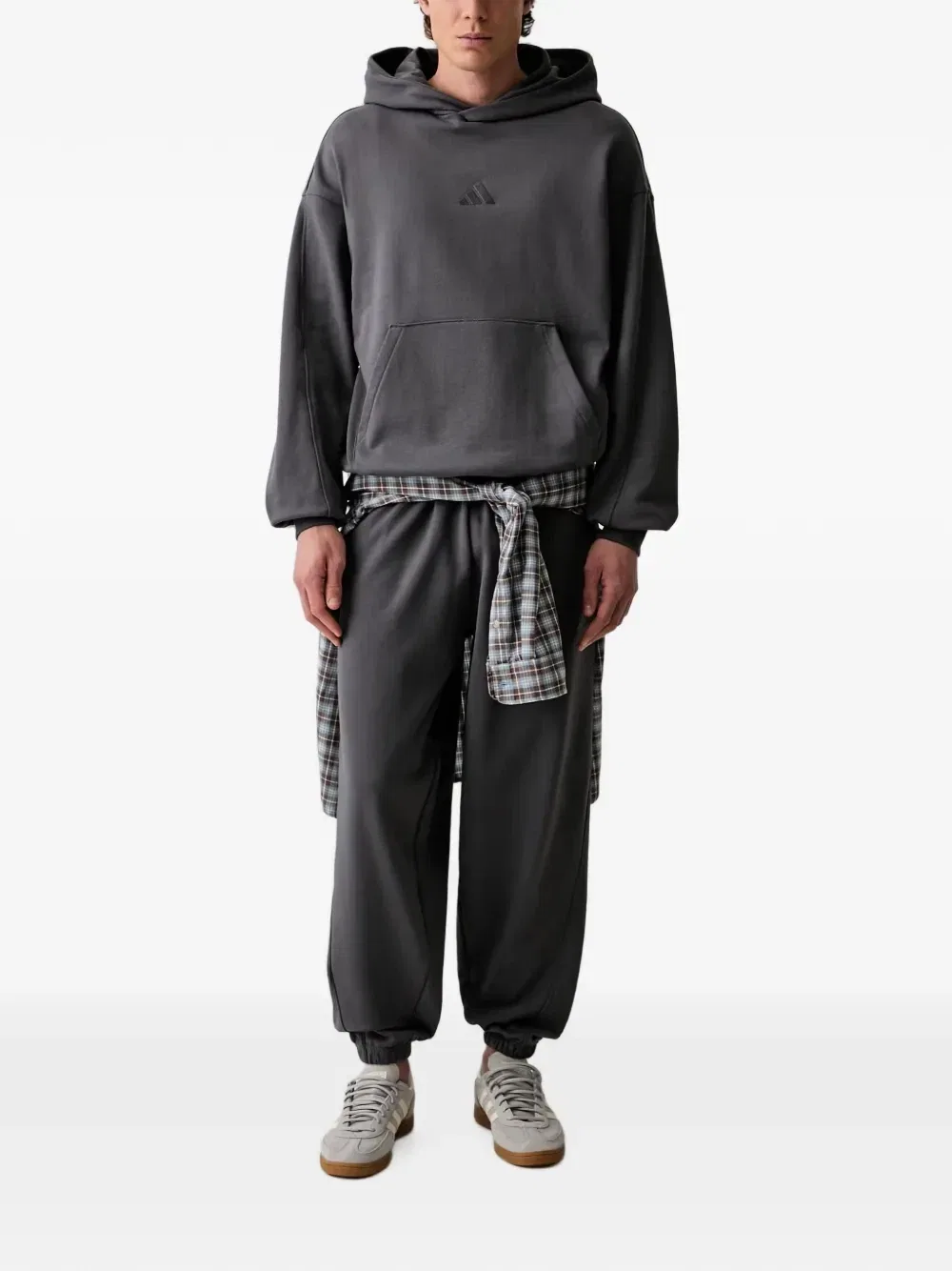 Худи из хлопка Adidas, серый — фото 2