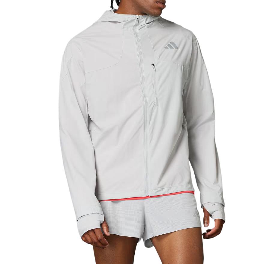 Adidas Мужская куртка Adizero HE JK M светло-серая, Light Gray — фото 4