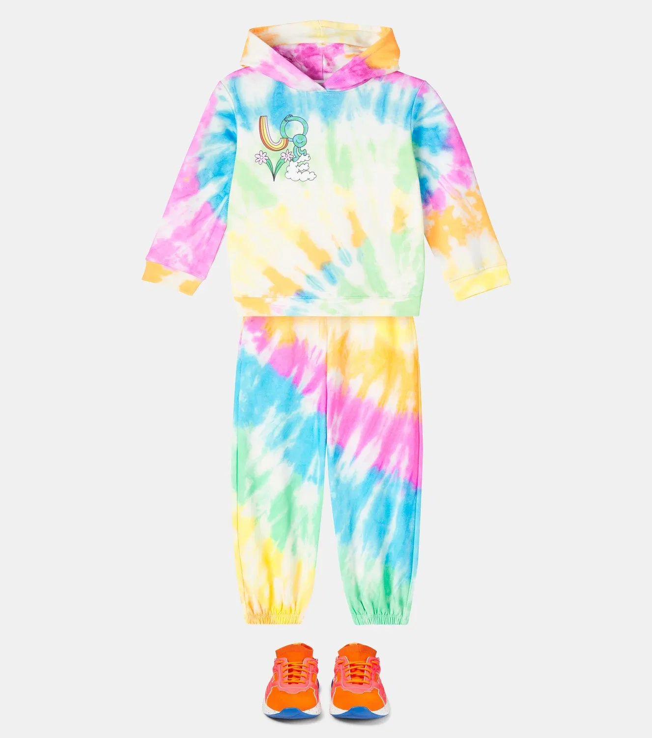 Футболка с капюшоном Tie-Dye Stella Mccartney Kids, черный — фото 2