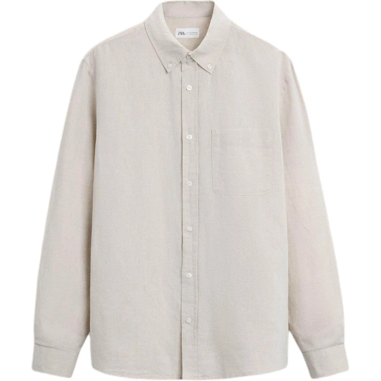 Мужская рубашка свободного кроя Beige ZARA, Beige