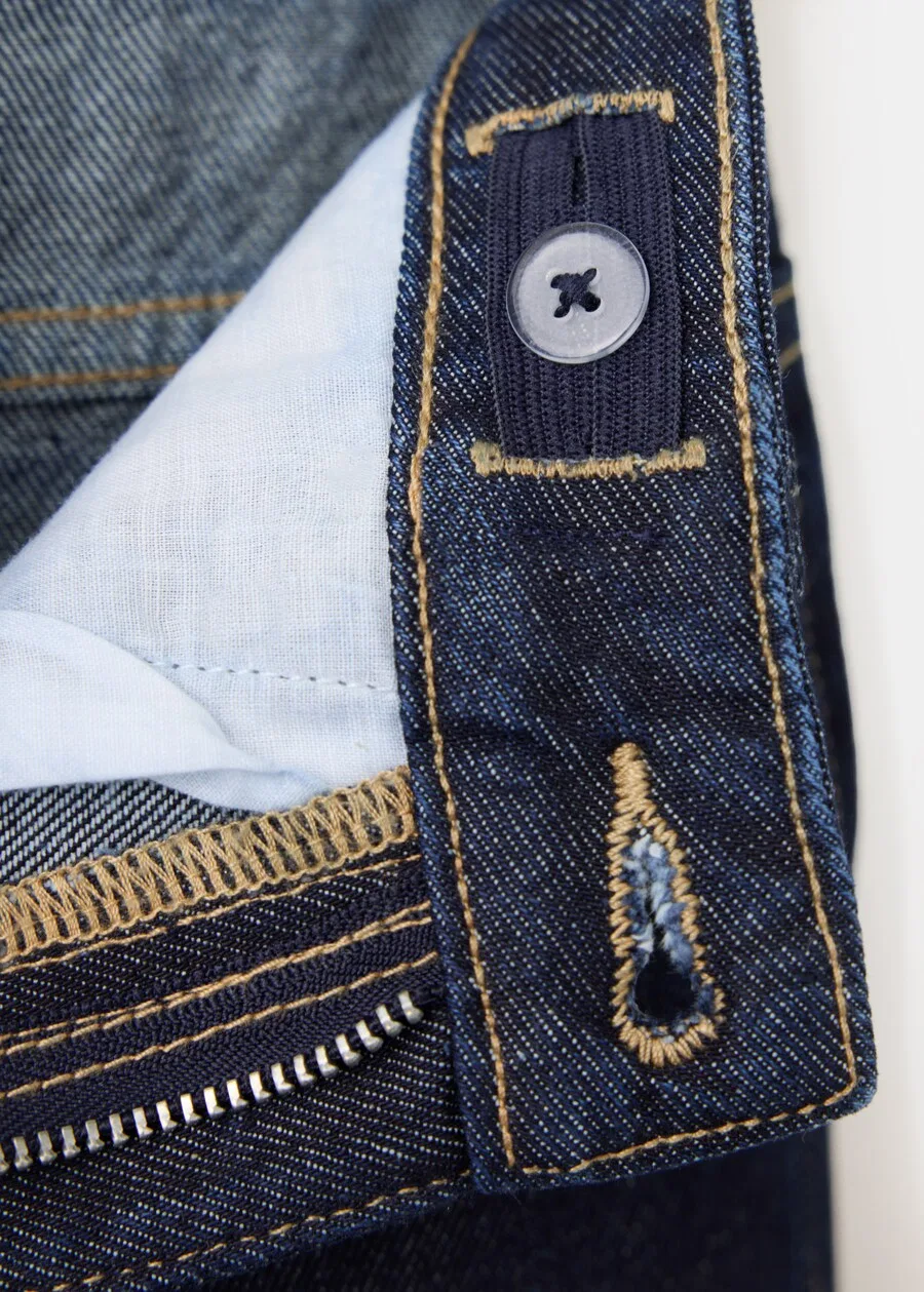 Детские джинсы MANGO KIDS Regular Jeans 'NOTTHING' темно-синего цвета — фото 3