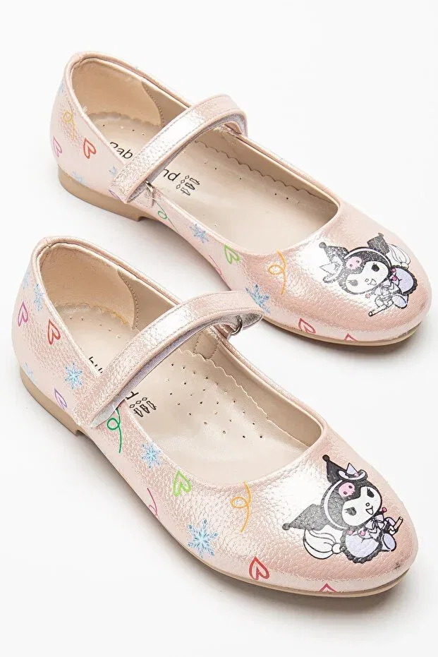 Детские балетки для девочек с принтом Insole Orthopedic Girl's Kuromi Figured Ballerinas Pabuçland, Powder