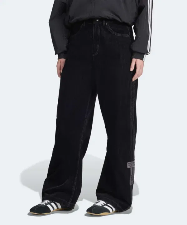 Брюки из твила с отделкой щеткой, Adibreak, Adidas, черный