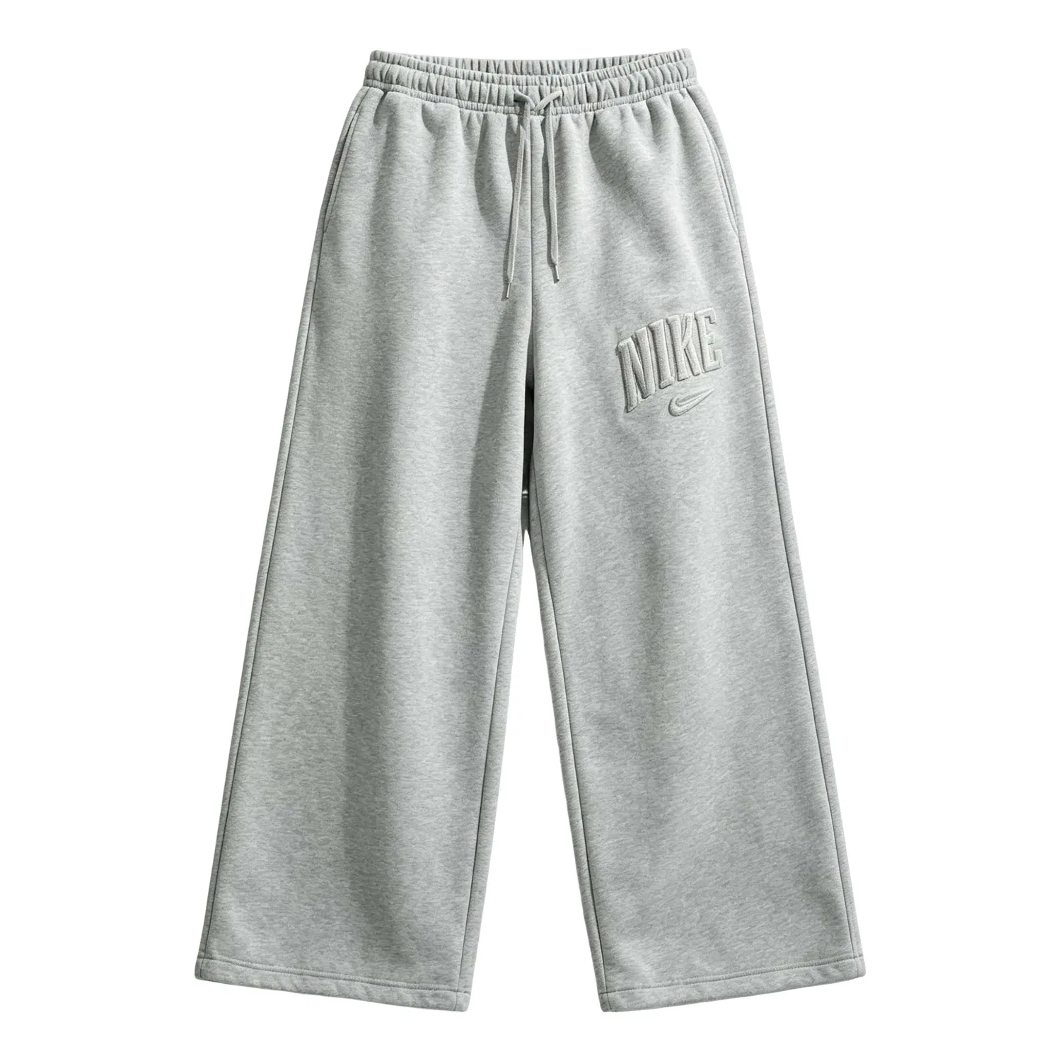 Женские брюки Studio Fleece Medium Mid-Rise Wide-Leg Pants 'Dark Grey Heather' Nike, Dark Grey Heather