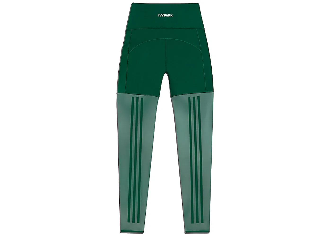 Женские леггинсы с сетчатыми вставками Adidas Ivy Park Mesh 3-Stripes Tights, Dark Green — фото 2