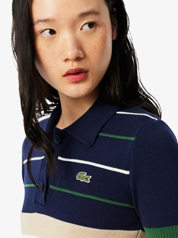 Свитер женский LACOSTE Colorblock Polo, колорблок — фото 2