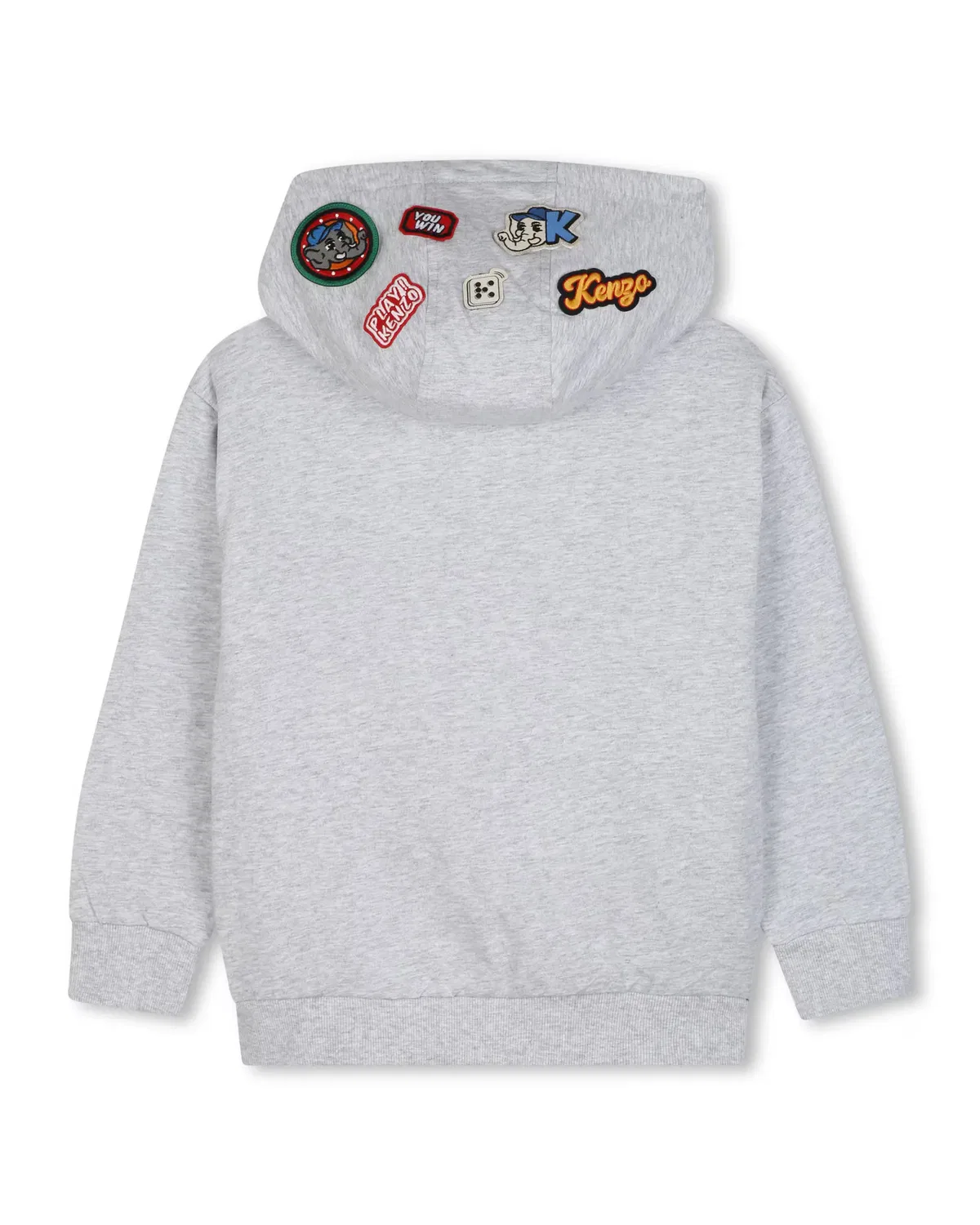 Детская худи с принтом для мальчиков Kenzo Kids, Gris Claro — фото 3