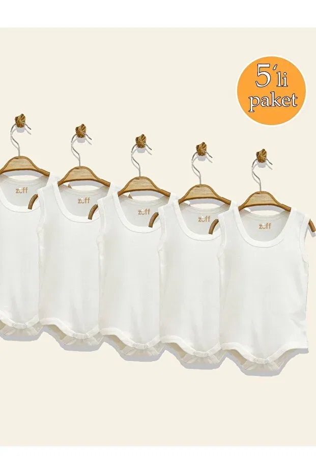 Детское боди для новорожденных без рукавов 5 шт Zuff Baby, White — фото 4
