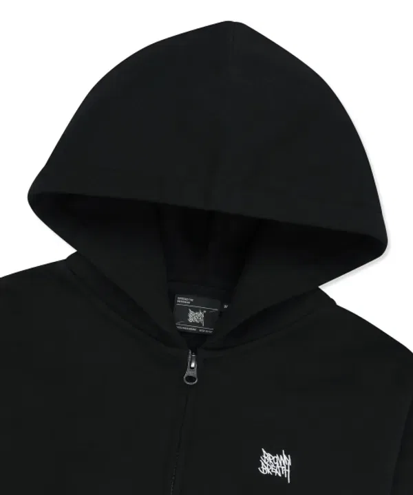 Детская худи с капюшоном и молнией, Kids tag spray zip up, Brownbreath Kids, черный — фото 4