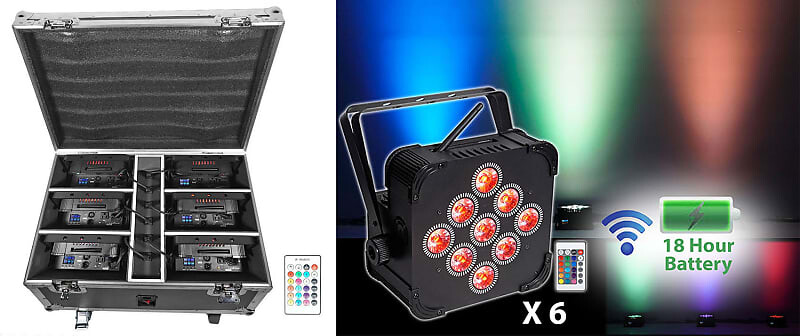 

Rockville BEST PACK 60 6) Черный перезаряжаемый беспроводной DJ Up-Lights+Чехол для зарядки BEST PACK 60 BLACK REC