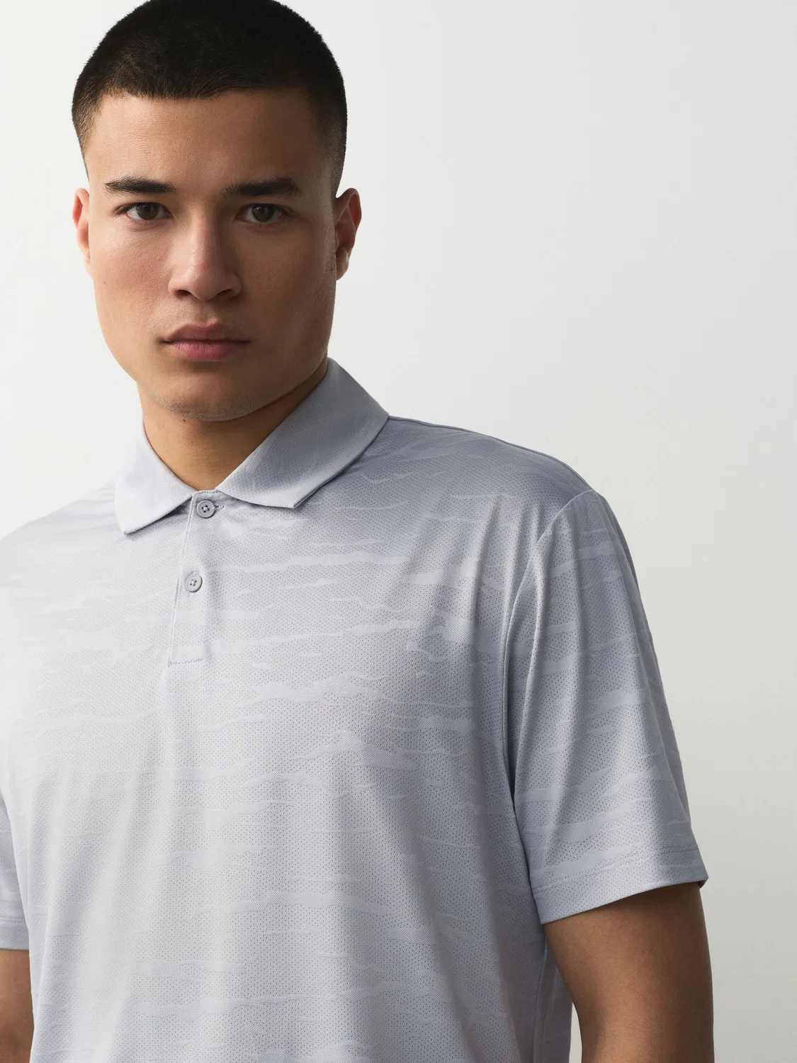 Поло для гольфа Active Jacquard Next, Ледяной серый