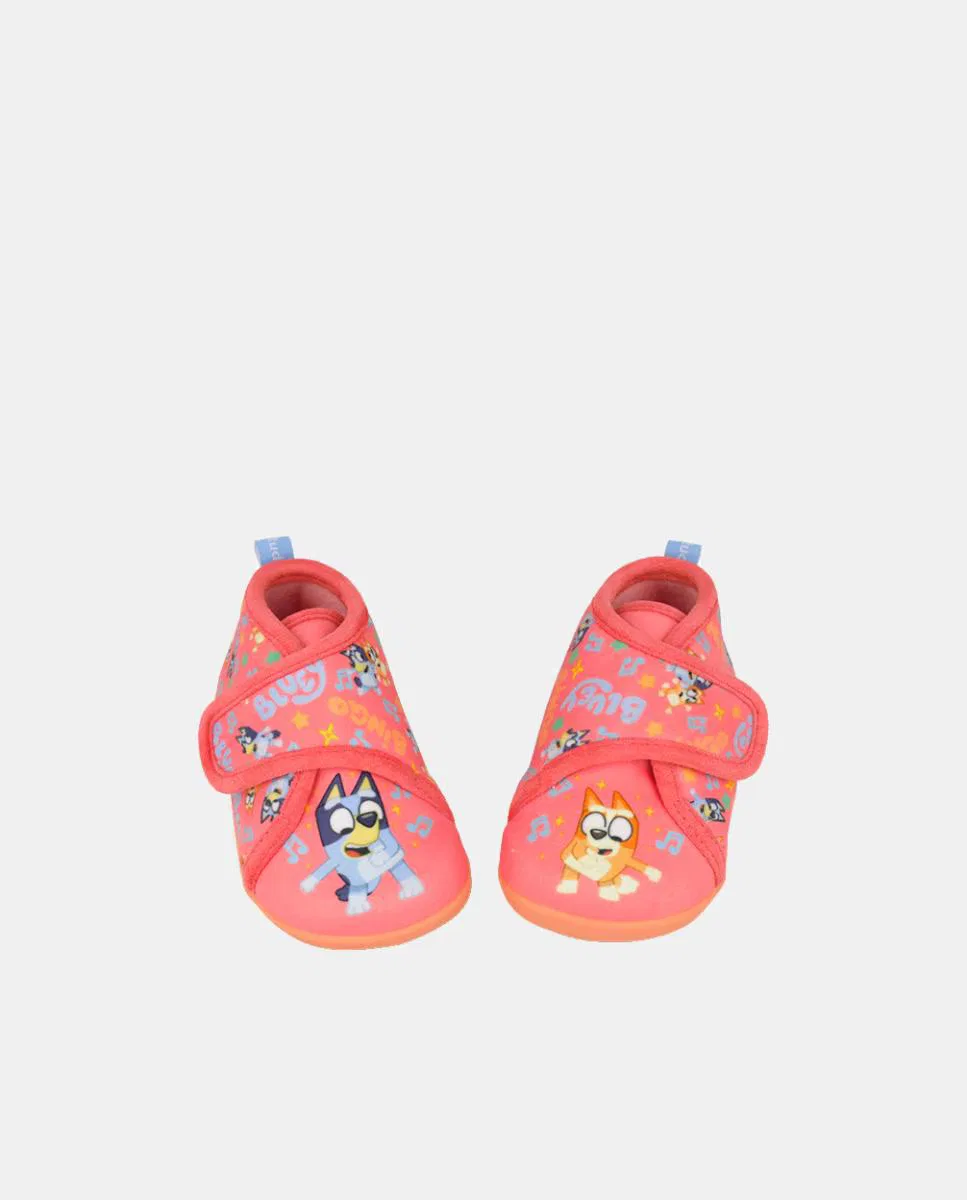 Детские домашние тапочки, Barefoot Cierre Velcro, Bluey, красный — фото 4
