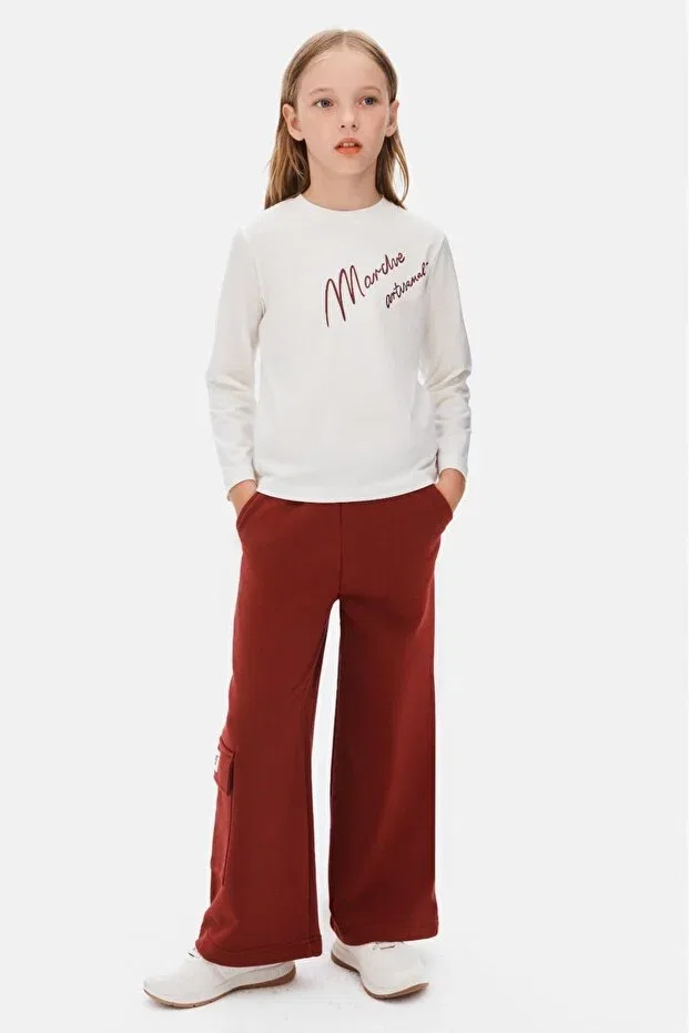 Детский спортивный комплект для девочек с капюшоном Nk Kids, Burgundy — фото 3