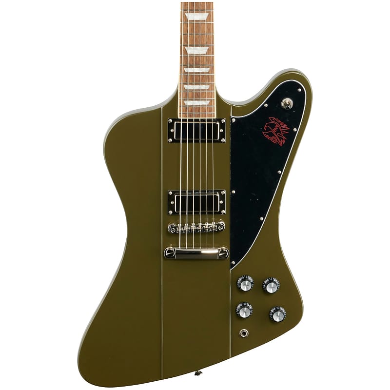 Электрогитара Epiphone Firebird, оливково-серо-зеленая - фото