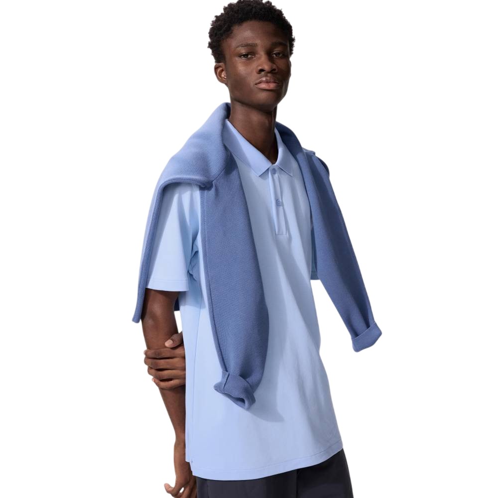 Футболка-поло Uniqlo AIRism Cotton Pique Unisex, 62 голубой