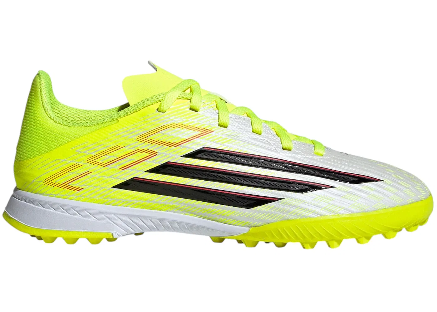 Детские бутсы для футбола с принтом Adidas F50 League TF, Team Solar Yellow 2 Core Black Lucid Red