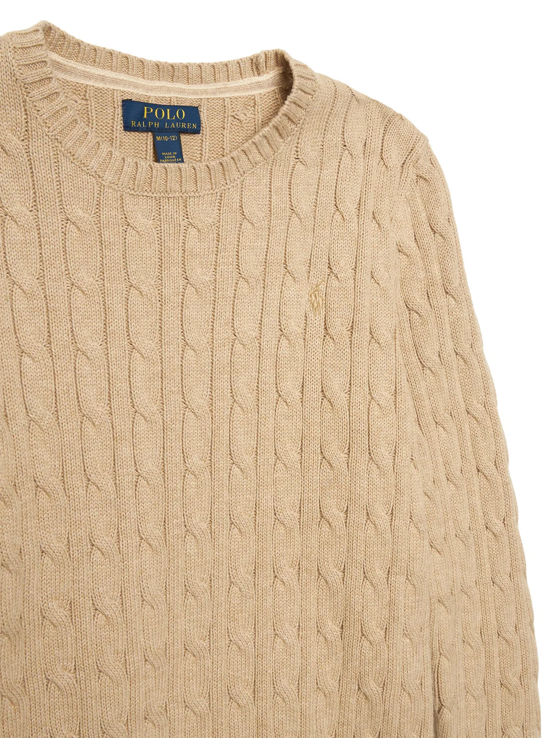 Пуловер стандартного кроя для мальчика Polo Ralph Lauren, светло-бежевый — фото 3