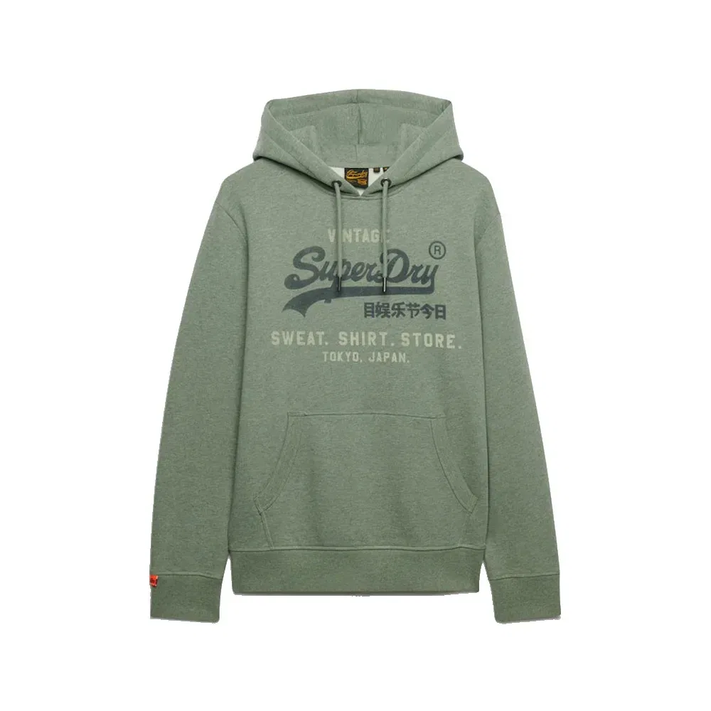 Худи Relaxed Superdry Vl Heritage, зеленый