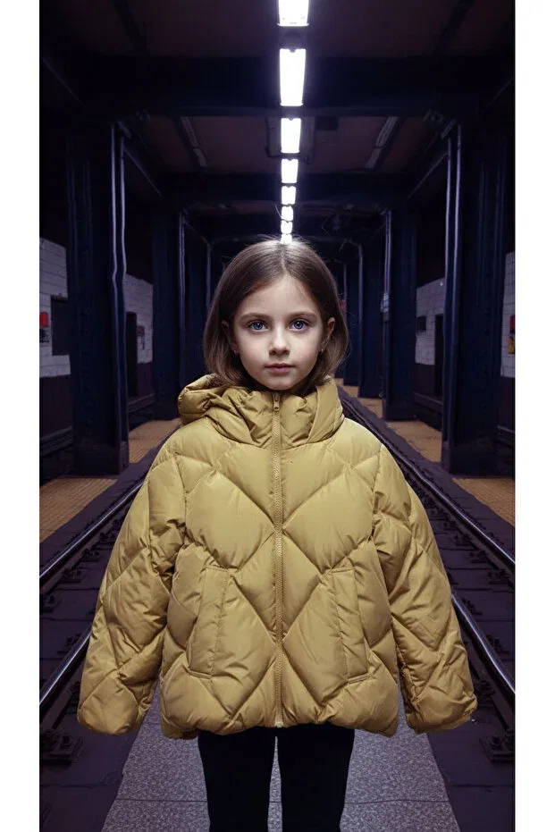 Детский пуховик для девочек с капюшоном Realonda, Orange