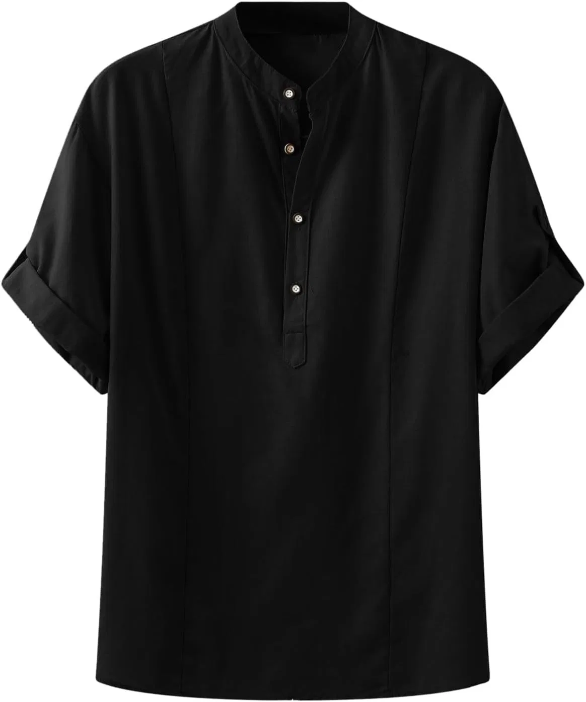 Мужская повседневная рубашка с отложным воротником slim fit, Black