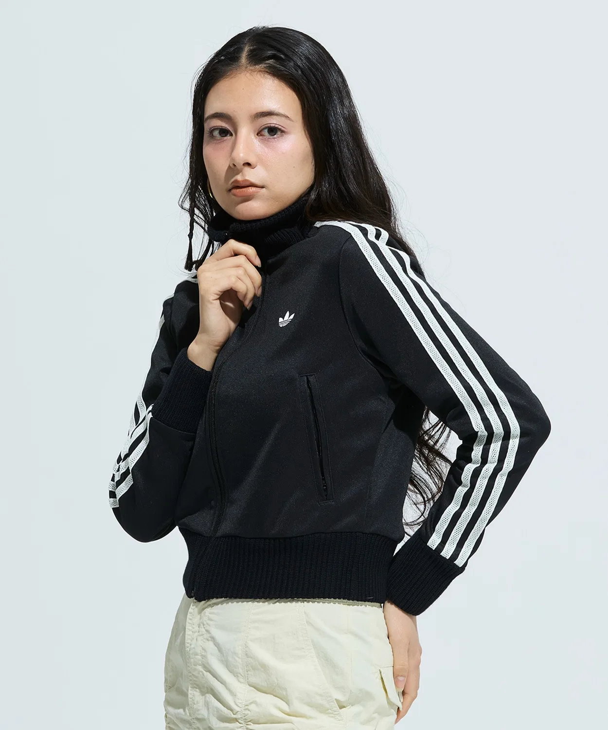 Женский трек-топ с вязаным кружевом Firebird Adidas, Black